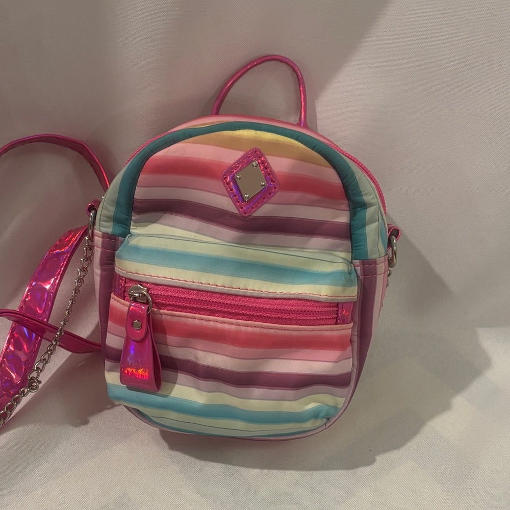 Claire's Rainbow Striped Mini Backpack